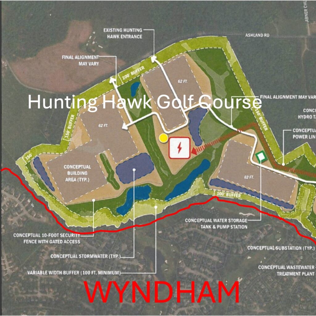 Hunting Hawk Technology Park Map with Wyndham highlighted