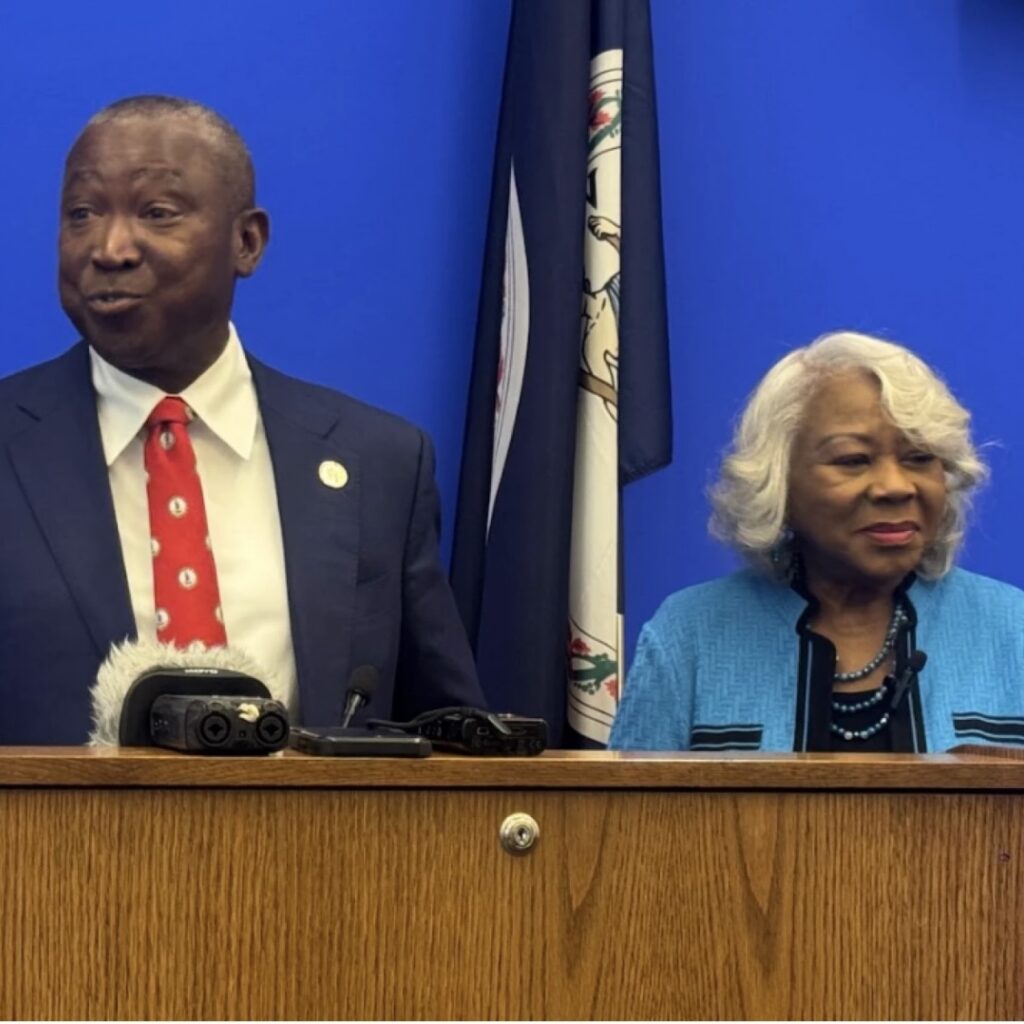 VA House Speaker Don Scott and Senate Leader Louise Lucas