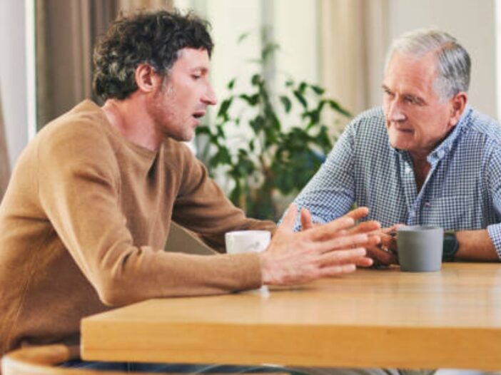 Father and Son talking