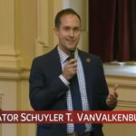 Senator Van Valkenburg during remarks on redistricting resolution