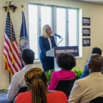Abigail Spanberger addressing an audience.