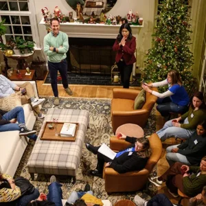 Neighbors for Change event with Schuyler VanValkenburg and May Nivar.