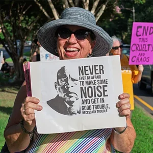 Protester at the Good Trouble event, Richmond, VA.